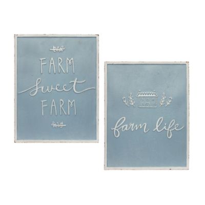 Melrose International Metal Farm Life Sentiment Sign (Set of 2)