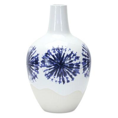 Melrose International T6 in. x 11 in. wo-Tone Tie Dye Design Ceramic Vase