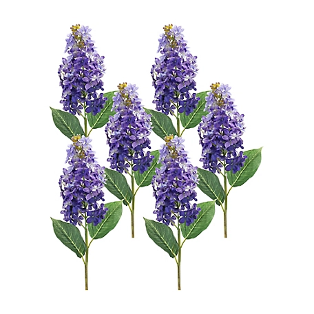 Melrose International Varigated Purple Lilac Flower Stem (Set of 6)