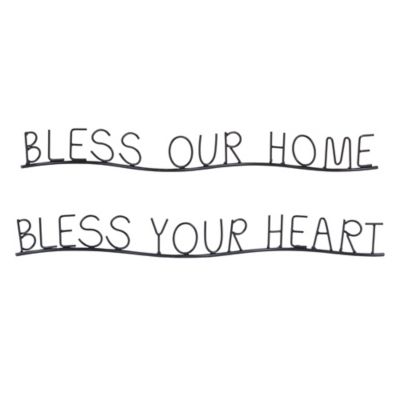 Melrose International Bless Home and Heart Metal Sentiment Decor (Set of 4)