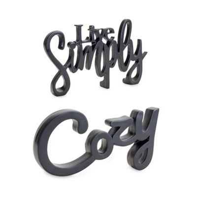 Melrose International Cozy and Simply Sentiment Block Cut Out (Set of 2)