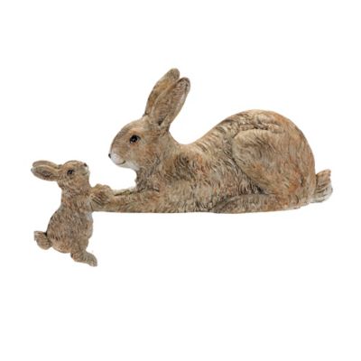 Image showing  Stone Mother Rabbit and Baby Bunny Shelf Sitter, 2 pk.