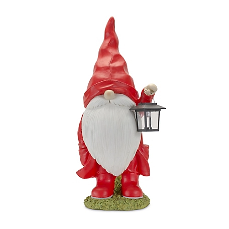 Melrose International Raincoat Garden Gnome Statue with Lantern Accent, 85758