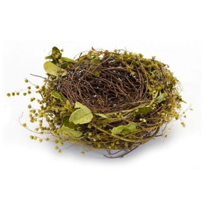 Image showing  7 in. x 3 in. Natural Twig Bird Nest with Speckled Egg Accent (Set of 4)