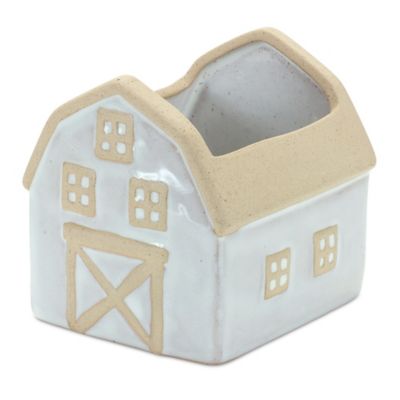 Image showing  Neutral Porcelain House Planter (Set of 2)