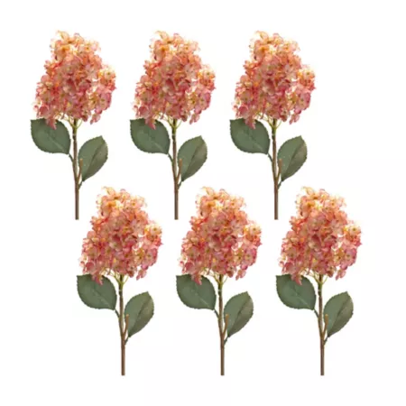 Melrose International 34" Polyester Cone Hydrangea Flower Stem (Set of 6) Artificial Plants & Flowers