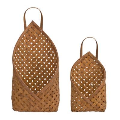 Melrose International Woven Bamboo Basket Wall Pocket (Set of 2)