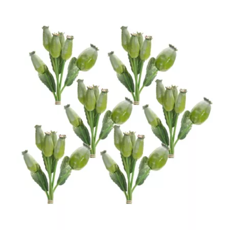 Melrose International 9" Artificial Poppy Foliage Set of 6 Artificial Plants & Flowers