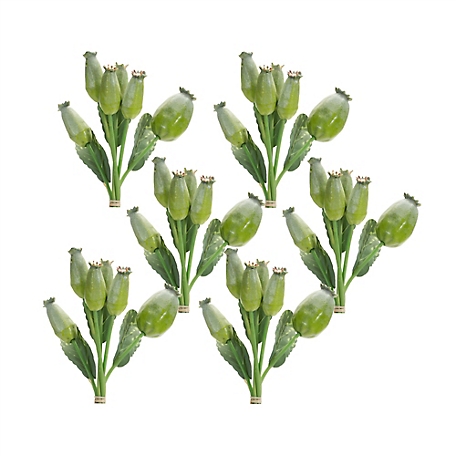 Melrose International 9 in. Artificial Poppy Pod Foliage Bundle, Set of 6