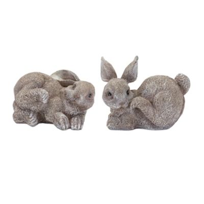 Melrose International Stone Bunny Rabbit Figurine (Set of 4)