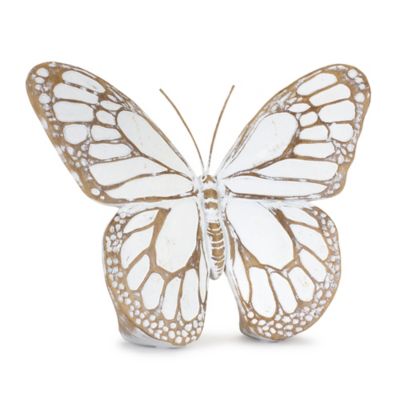 Image showing  Stone Butterfly Shelf Sitter with White Washed Finish (Set of 3)
