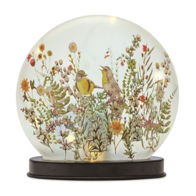 Melrose International LED Frosted Cardinal Orb with Berry Branch Design (Set of 3) main image 0
