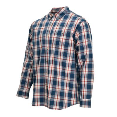 Image showing  Men's Poplin Plaid Long-Sleeve Work Shirt