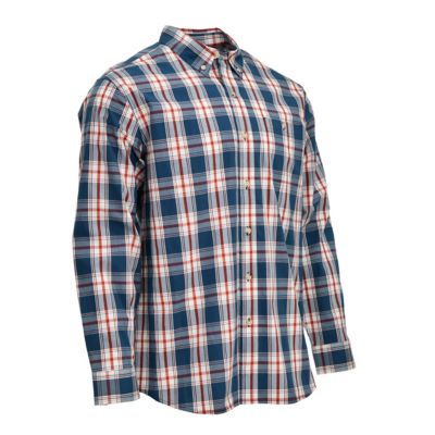 Image showing  Men's Poplin Plaid Long-Sleeve Work Shirt