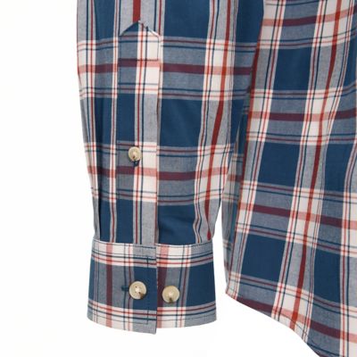 Image showing 6 th Blue Mountain Men's Poplin Plaid Long-Sleeve Work Shirt