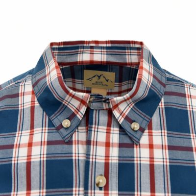 Image showing 7 th Blue Mountain Men's Poplin Plaid Long-Sleeve Work Shirt