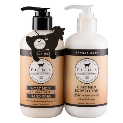 Dionis Goat Milk Skincare Vanilla Bean Goat Milk Hand Soap and Body Lotion Bundle, 8.5 oz.
