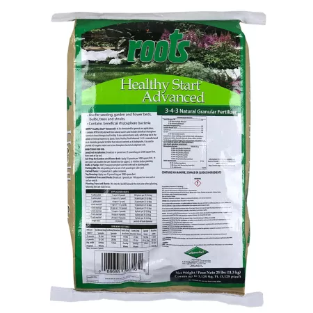 Roots 25 lb 2 500 sq ft Healthy Start Advanced 3-4-3 Natural Granular Fertilizer Fertilizers