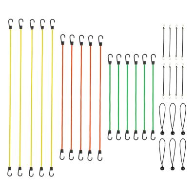 SmartStraps Assorted Bungee Cords, 30-Pack