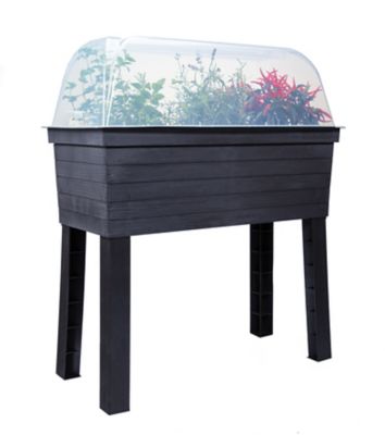 Exaco 12.8 gal. Plastic Balcony Planter and Cover