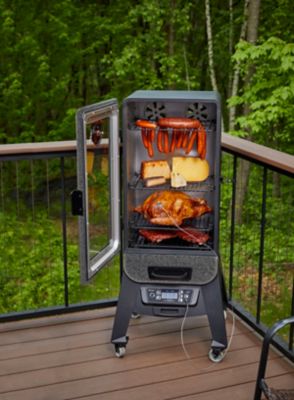 Image showing  685 sq. in. 3-Series Digital Electric Vertical Smoker, Silver Hammertone