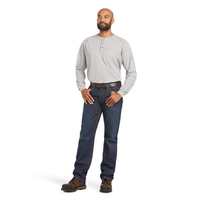 Image showing 5 th Ariat Men's Relaxed Fit Low-Rise FR M3 Loose Basic Straight Leg Jeans