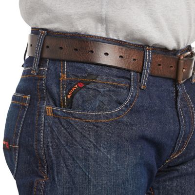Image showing 4 th Ariat Men's Relaxed Fit Low-Rise FR M3 Loose Basic Straight Leg Jeans