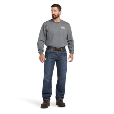 Image showing 5 th Ariat Men's Relaxed Fit Low-Rise FR M3 Loose Basic Straight Leg Jeans