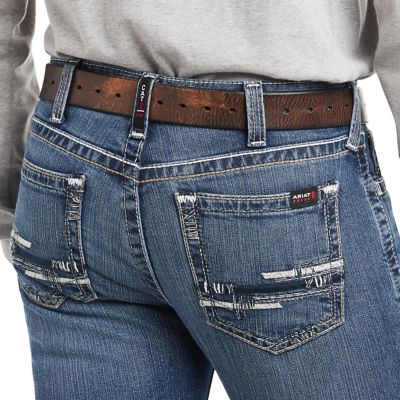 Image showing 4 th Ariat Men's Slim Fit Low-Rise FR M7 DuraStretch Adkins Straight Leg Jeans