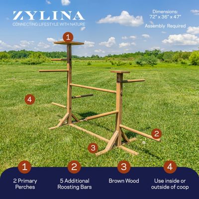 Image showing  Play-N-Roost Double Perch Brown Wood