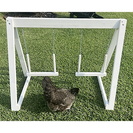 Zylina Play-N-Roost Double Swing White Wood
