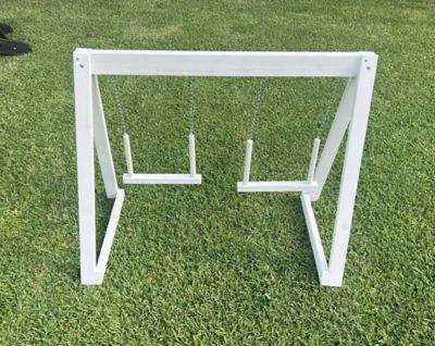 Image showing  Play-N-Roost Double Swing White Wood