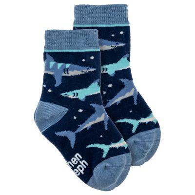 Stephen Joseph Toddler Socks Navy Shark