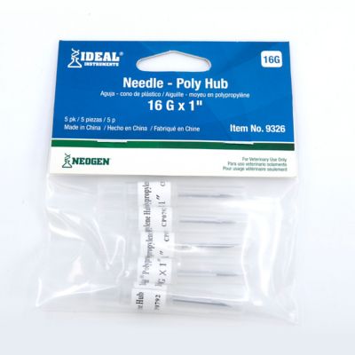 Ideal Instruments Livestock Needles, 16 Gauge x 1 in., 5-Pack