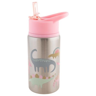 Stephen Joseph Stainless Steel Water Bottle Pink Dino
