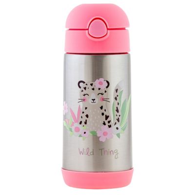 Stephen Joseph Double Wall Stainless Steel Bottle Leopard