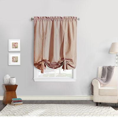 Thermalogic Ticking Stripe Pole Top Tie-Up Curtain