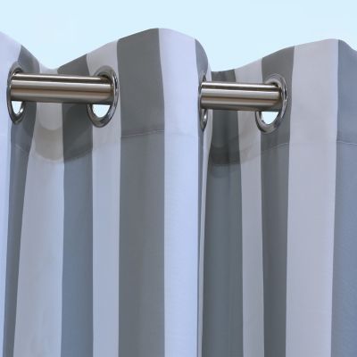 Image showing  Coastal Stripe Grommet Curtain Panel