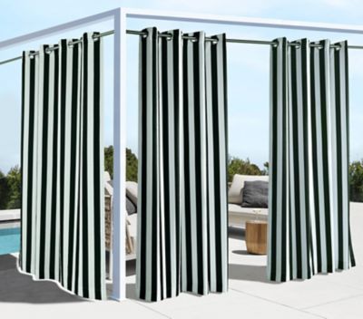 Outdoor Decor by Commonwealth Coastal Stripe Grommet Curtain Panel
