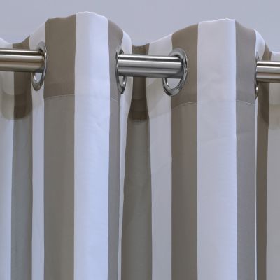 Image showing  Coastal Stripe Grommet Curtain Panel