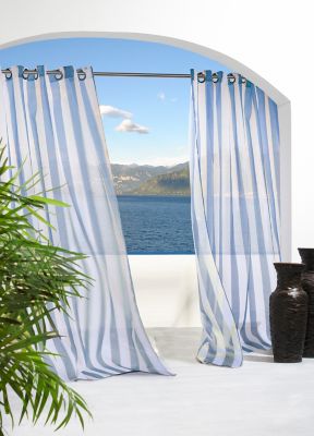 Outdoor Decor by Commonwealth Escape Stripe Grommet Curtain Panel
