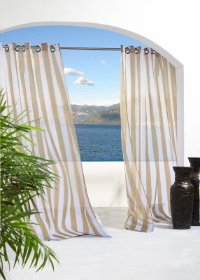 Outdoor Decor by Commonwealth Escape Stripe Grommet Curtain Panel