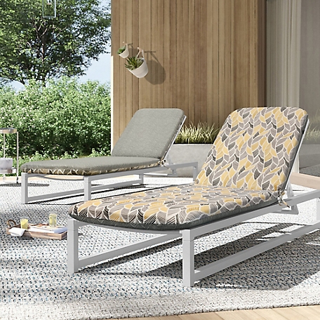 Outdoor Decor by Commonwealth Sunny Citrus Printed Lounger Cushion 22 x 73 in., Grey