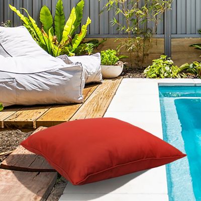 Outdoor Decor by Commonwealth Ruby Red Large Outdoor Decorative Pillow 24 x 24 in., Red
