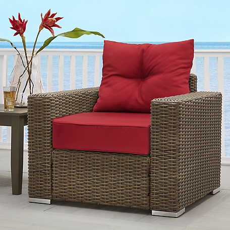 Outdoor Decor by Commonwealth Ruby Red Outdoor Deep Seat Cushion Set 24 x 24 in., Solid Red