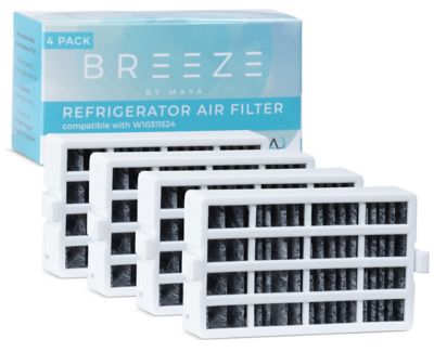 MAYA Breeze Replacement Refrigerator Air Filter Compatible with Whirlpool Air1 W10311524 4 pk., BAF401