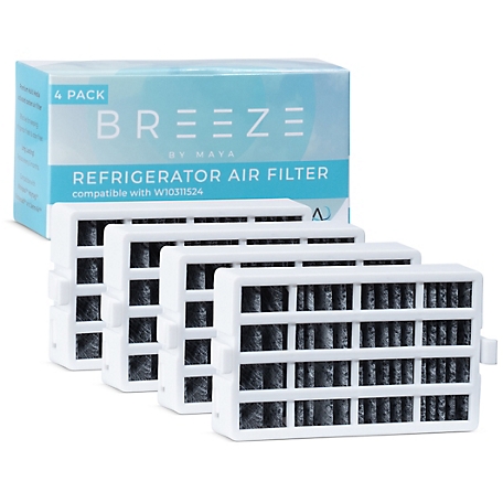 MAYA Breeze Replacement Refrigerator Air Filter Compatible with Whirlpool Air1 W10311524 4 pk., BAF401