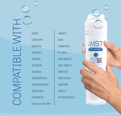 Image showing  GE GSWF Water Filter Replacement Compatible GE Models: GSWFDS 100749-C 100810/A 238C2334P001 Kenmore 46-9914 - Mist