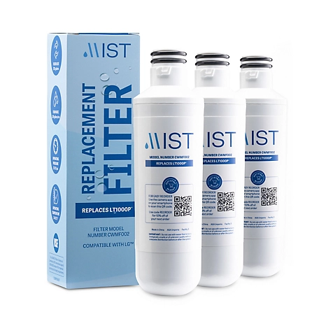 Mist LT1000P Water Filter Replacement Compatible With: Large Adq747935 Lmxs28626D Kenmore 46-9980 3 pk., CWMF302