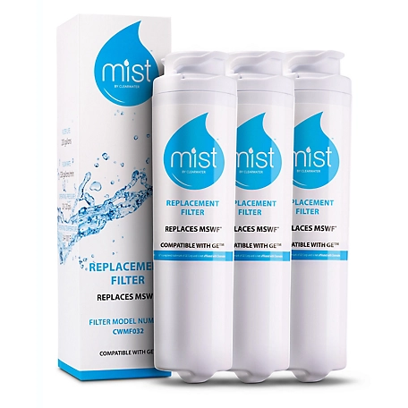 Mist GE MSWF RefriGErator Water Filter Replacement Compatible GE Models: 101820A 101821B 101821-B 3 pk., CWMF332
